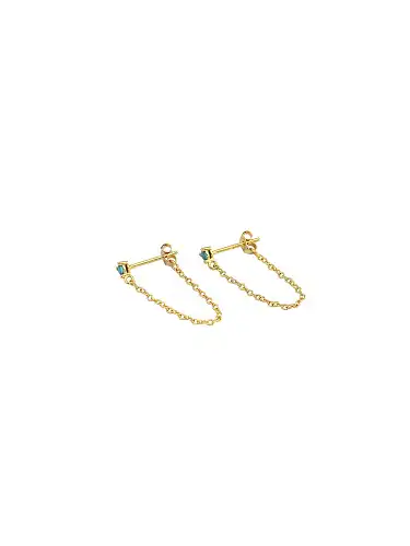 925 Sterling Silver Cubic Zirconia Tassel Dainty Earring