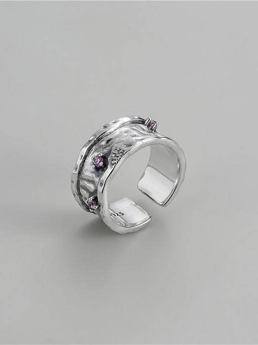 925 Sterling Silver Cubic Zirconia Geometric Band Ring
