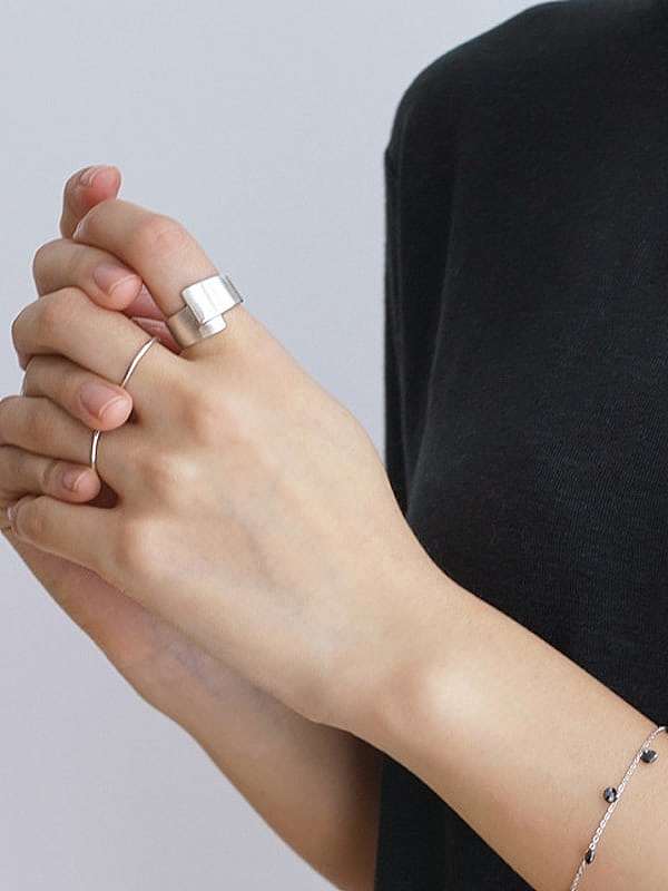 925 Sterling Silver Geometric Minimalist Band Ring