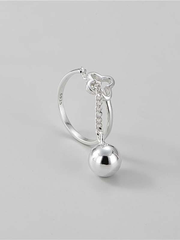 925 Sterling Silver Clover Minimalist Band Ring