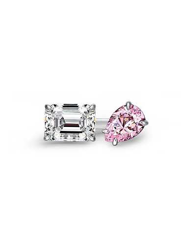 Luxusring aus 925er Sterlingsilber mit Diamanten und Diamanten mit hohem Kohlenstoffgehalt