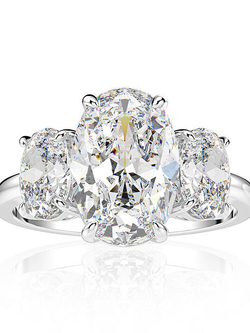 925er Sterlingsilber Diamant-weißer geometrischer zierlicher Bandring mit hohem Kohlenstoffgehalt
