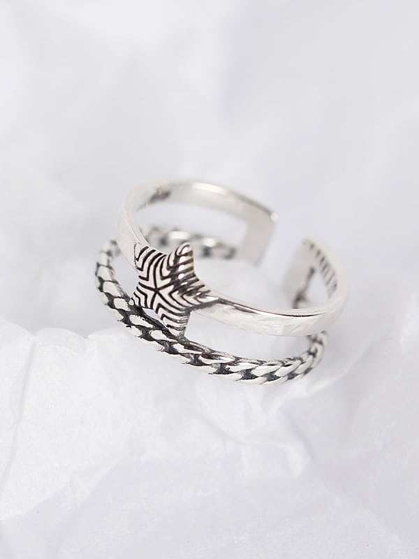 925 Sterling Silver Star Trend Stackable Ring