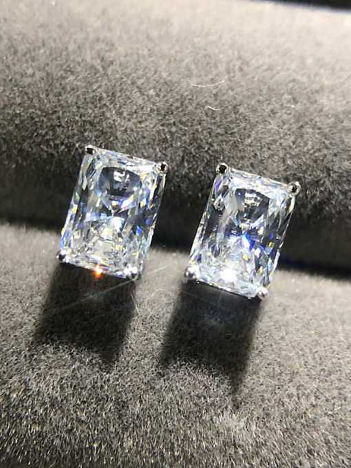 Brinco delicado de prata esterlina 925 alto carbono diamante diamante