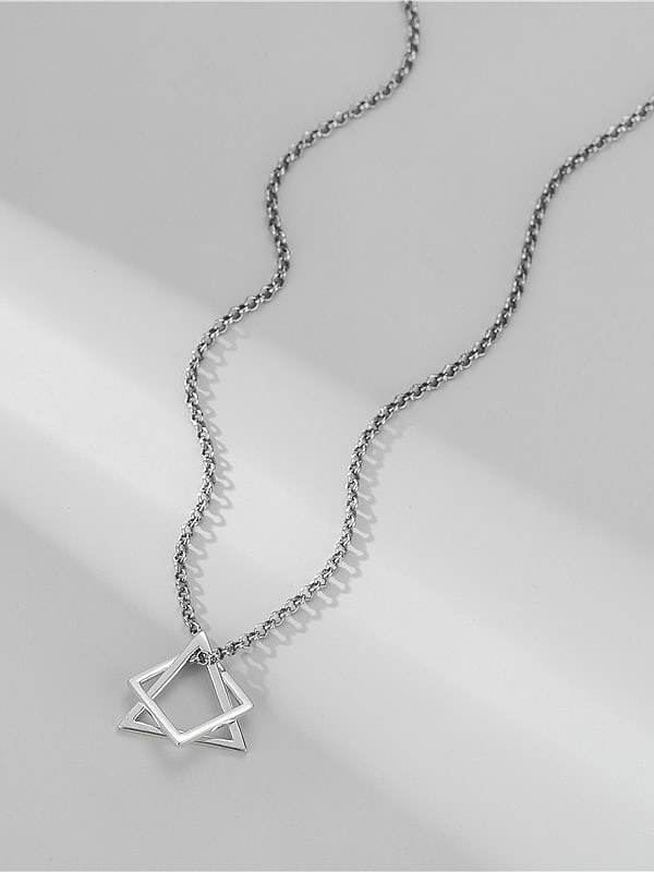 Collier chaîne de perles minimaliste géométrique en argent sterling 925