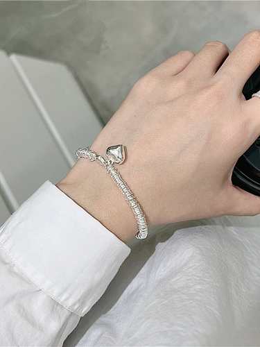 925 Sterling Silver Heart Trend Handmade Beaded Bracelet