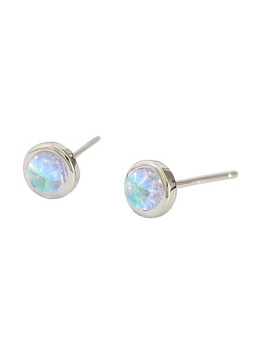 Boucles d'oreilles minimalistes géométriques turquoise en argent sterling 925