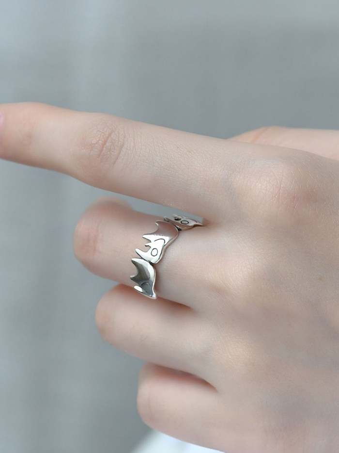 خاتم من الفضة الإسترليني عيار 925 على شكل فيل