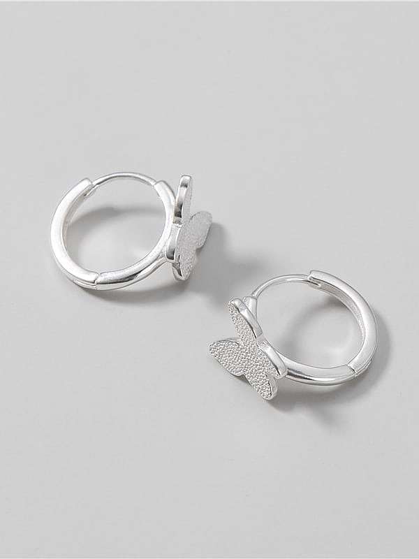 925 Sterling Silver Butterfly Cute Huggie Earring