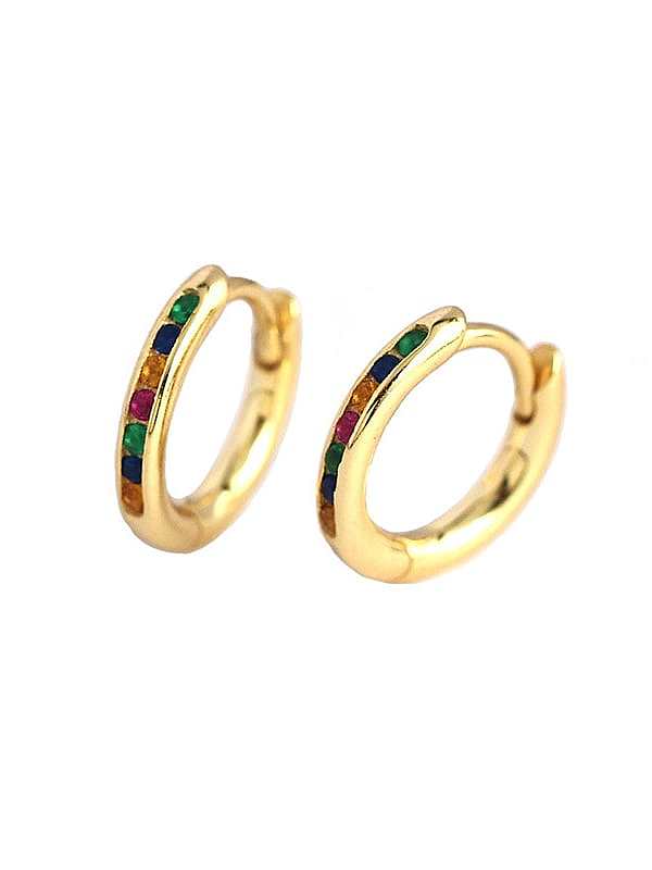 925 Sterling Silver Cubic Zirconia Geometric Minimalist Huggie Earring