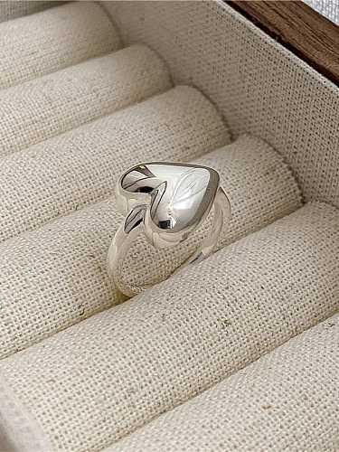 925 Sterling Silver Heart Trend Band Ring