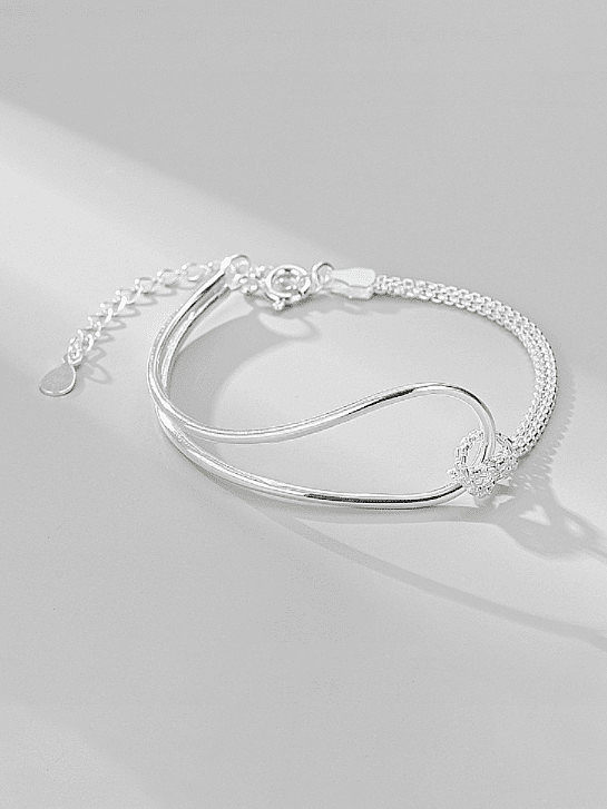 Brazalete minimalista geométrico de plata de ley 925