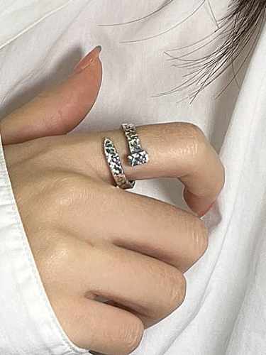 925 Sterling Silver Irregular Nail Vintage Band Ring