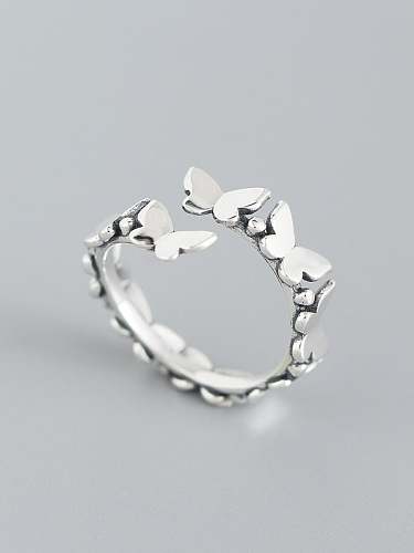 925 Sterling Silber Schmetterling Trend Band Ring