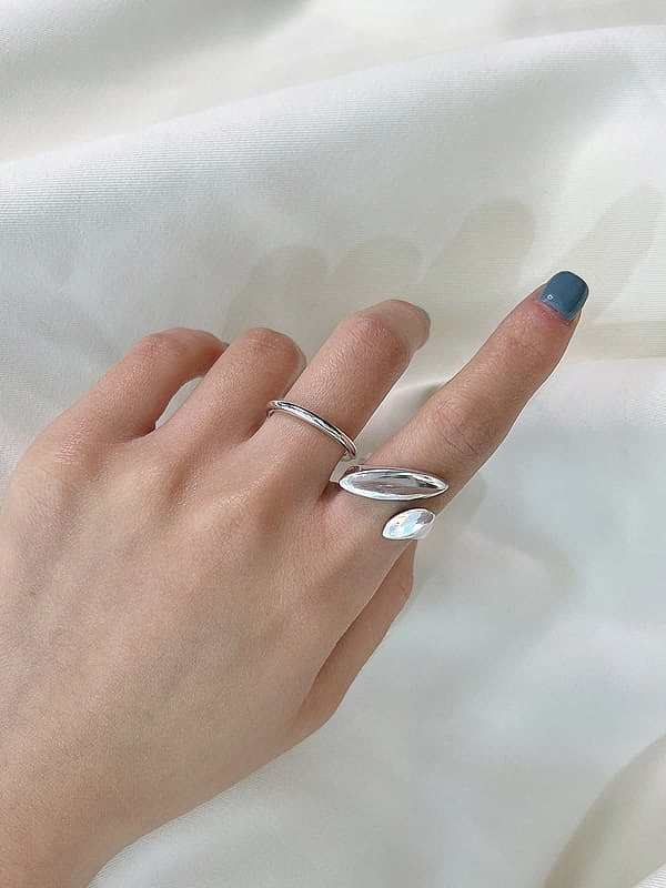 925 Sterling Silver Water Drop Vintage Band Ring