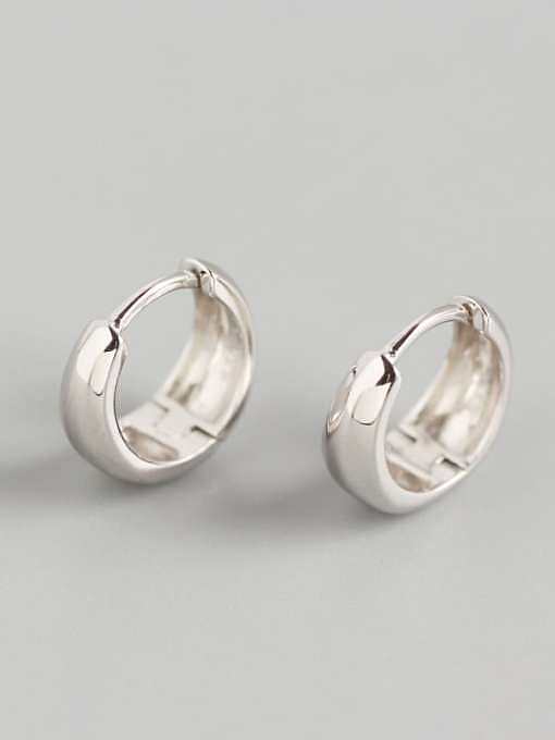 925 Sterling Silver Smotth Geometric Trend Huggie Earring