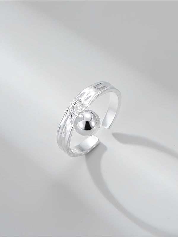 925 Sterling Silver Bead Geometric Minimalist Band Ring