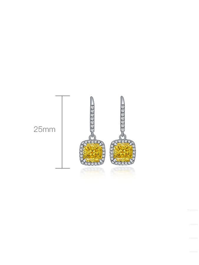 Boucles d'oreilles goutte de luxe géométrique en argent sterling 925 avec diamants à haute teneur en carbone