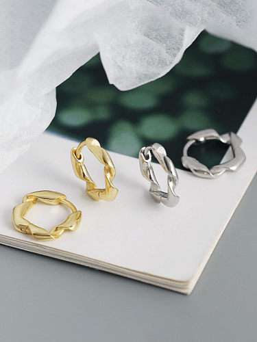 Hohler geometrischer minimalistischer Creolen-Ohrring aus 925er Sterlingsilber