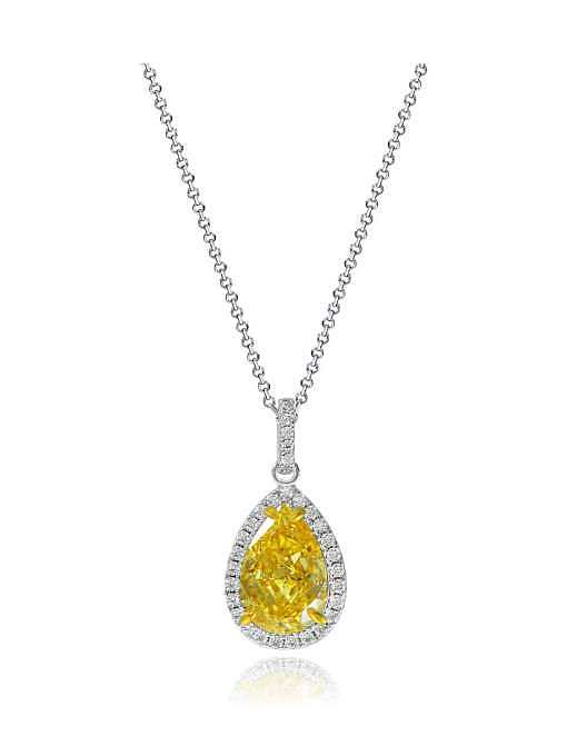 925 Sterling Silber High Carbon Diamond Water Drop Zierliche Halskette