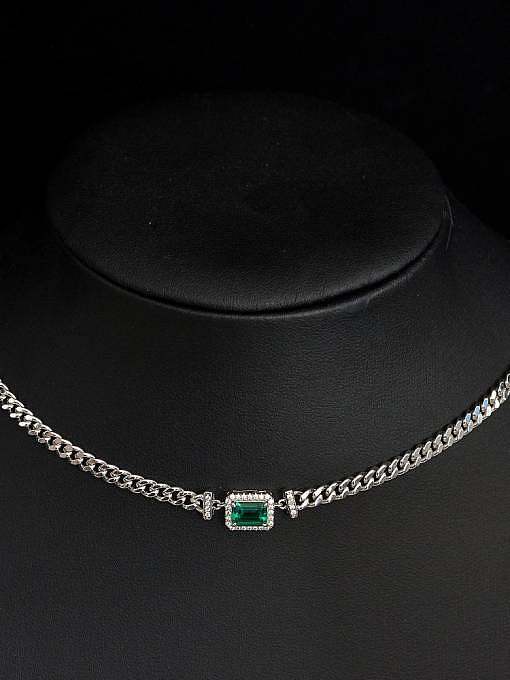 925 Sterling Silver High Carbon Diamond Geometric Luxury Choker Necklace