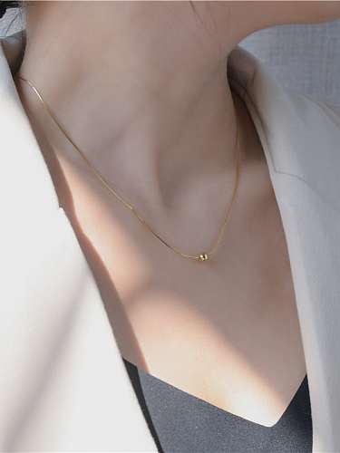 Runde minimalistische Halskette aus 925er Sterlingsilber