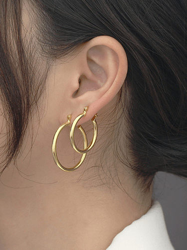 925 Sterling Silver Geometric Minimalist Huggie Earring