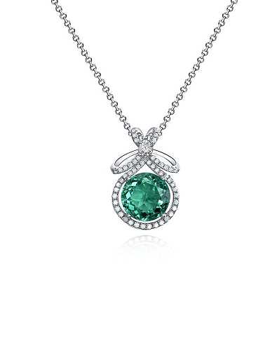Collar de lujo geométrico de diamantes de alto carbono de plata esterlina 925