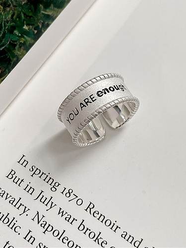 Bague vintage en argent sterling 925 avec lettre géométrique