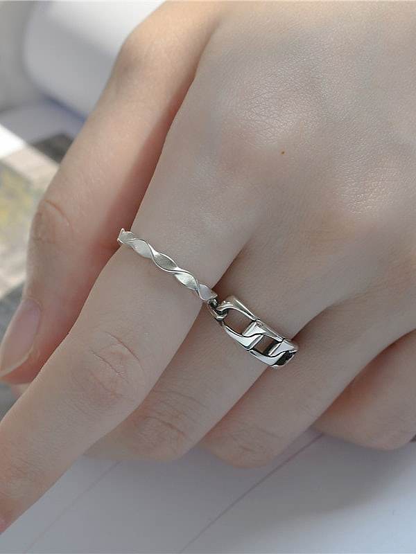 Bague minimaliste irrégulière lisse en argent sterling 925