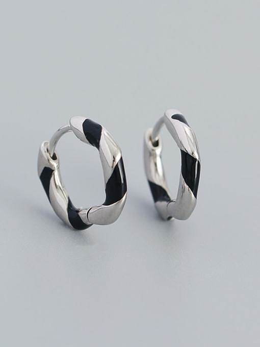 925 Sterling Silver Enamel Geometric Trend Stud Earring