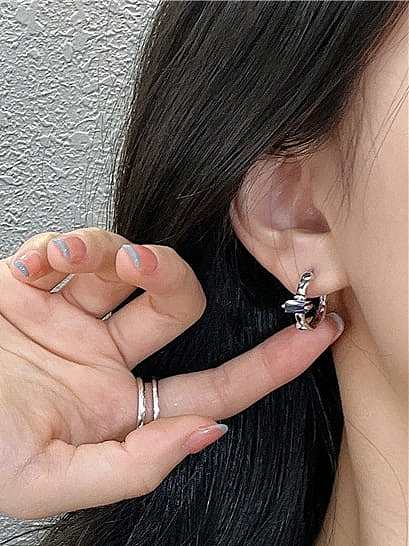 925 Sterling Silver Cubic Zirconia Geometric Minimalist Earring