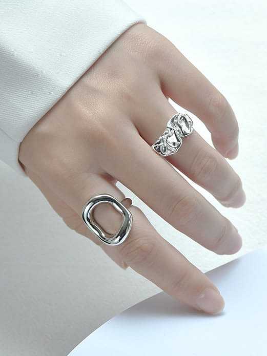 925 Sterling Silver Hollow Geometric Minimalist Band Ring