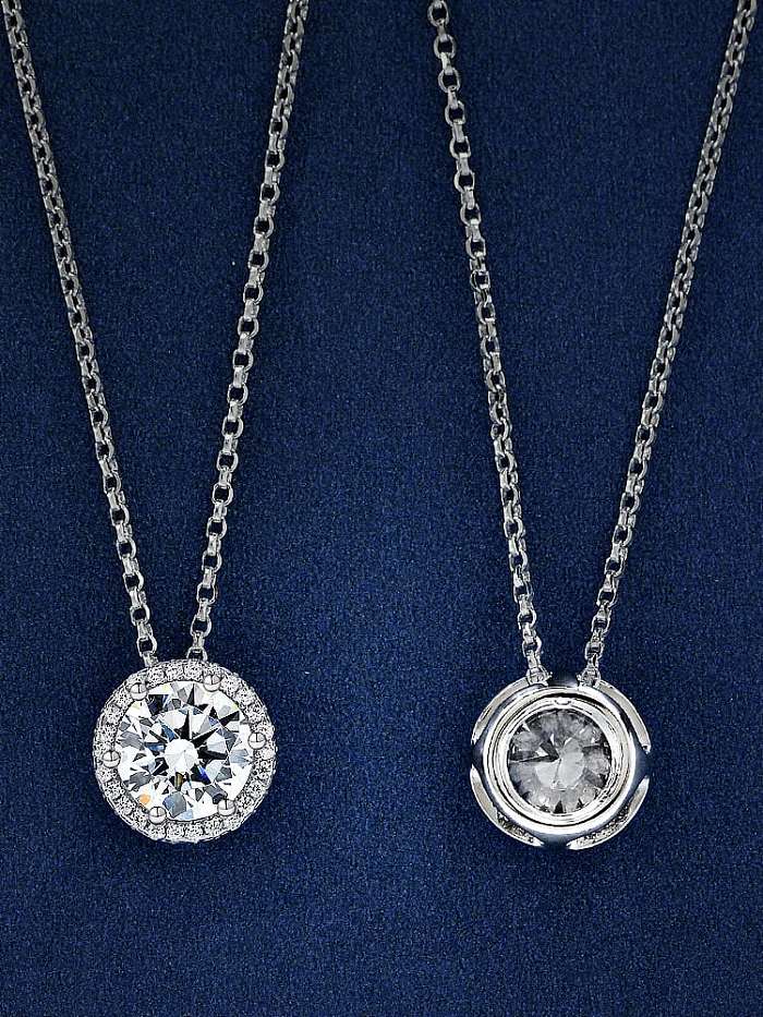 925 Sterling Silber High Carbon Diamond White Geometric Luxury Halskette