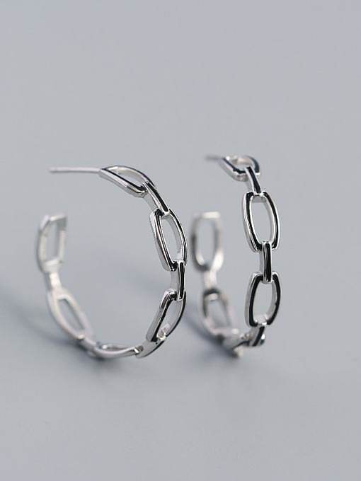 Boucles d'oreilles créoles minimalistes géométriques en argent sterling 925 avec zircon cubique