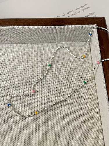 925 Sterling Silver Multi Color Dainty Necklace