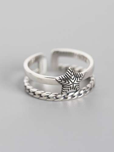 925 Sterling Silver Star Trend Stackable Ring