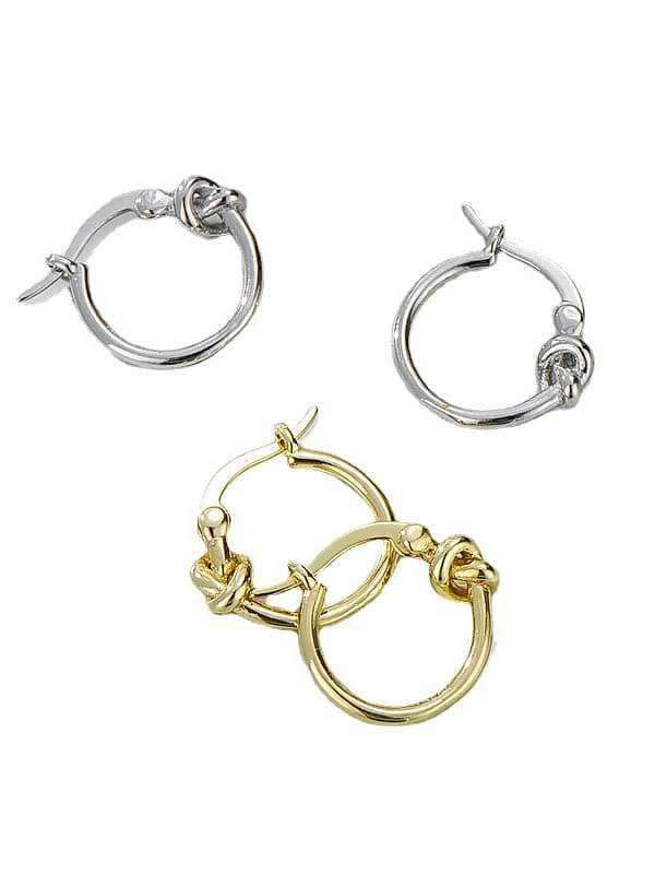 925 Sterling Silver Round Knot Minimalist Huggie Earring