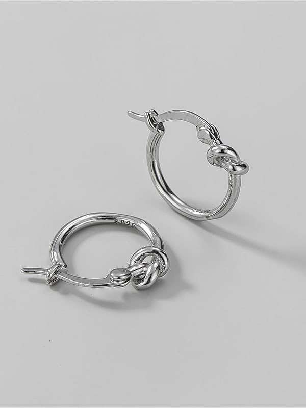 925 Sterling Silver Round Knot Minimalist Huggie Earring