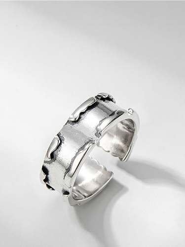 925 Sterling Silver Geometric Vintage Band Ring