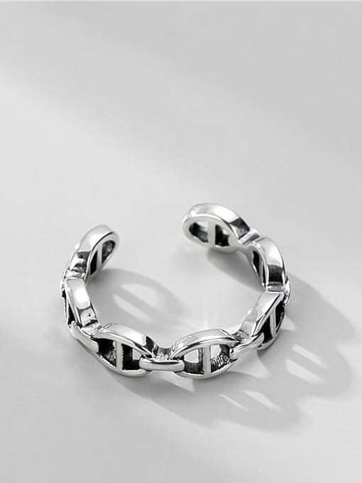 925 Sterling Silver Geometric Vintage Band Ring