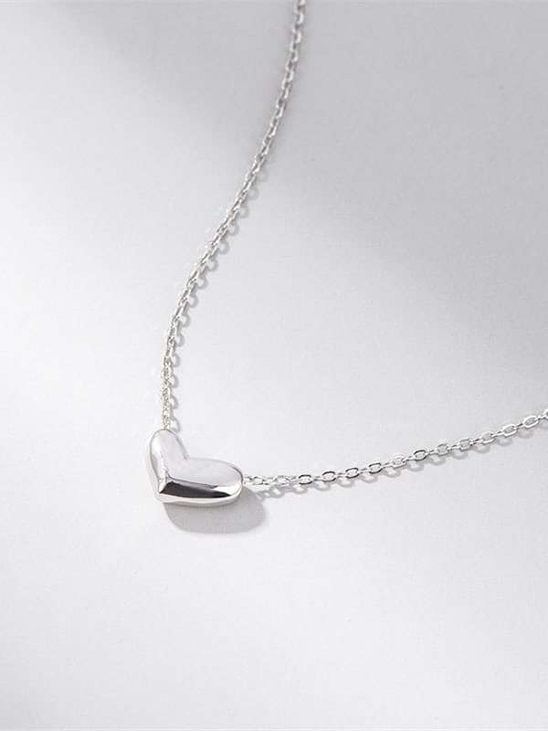 Colar minimalista de coração em prata esterlina 925