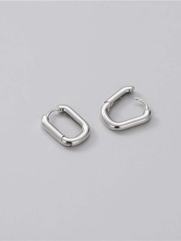 Geometrischer minimalistischer Huggie-Ohrring aus 925er Sterlingsilber