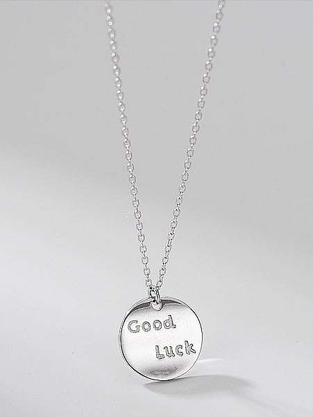 925 Sterling Silver Round Letter Minimalist Necklace