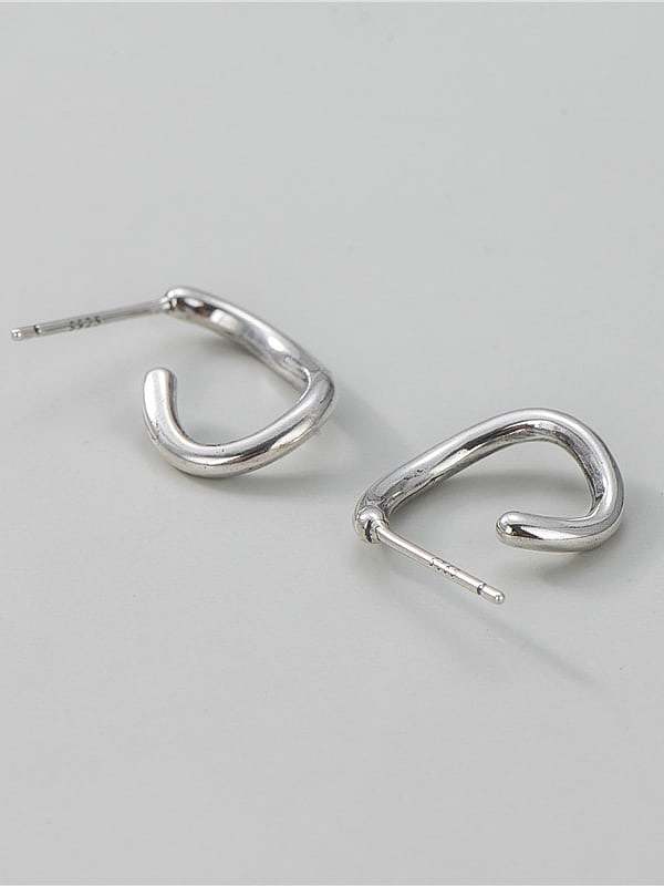 925 Sterling Silver Irregular Minimalist Stud Earring