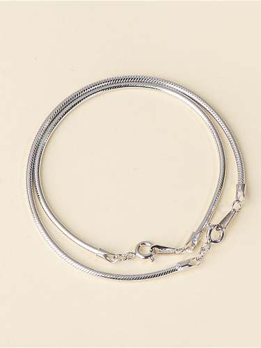 925 prata esterlina Irregular minimalista corrente de osso de cobra pulseira de elo