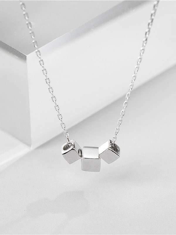 Quadratische minimalistische Halskette aus 925er Sterlingsilber