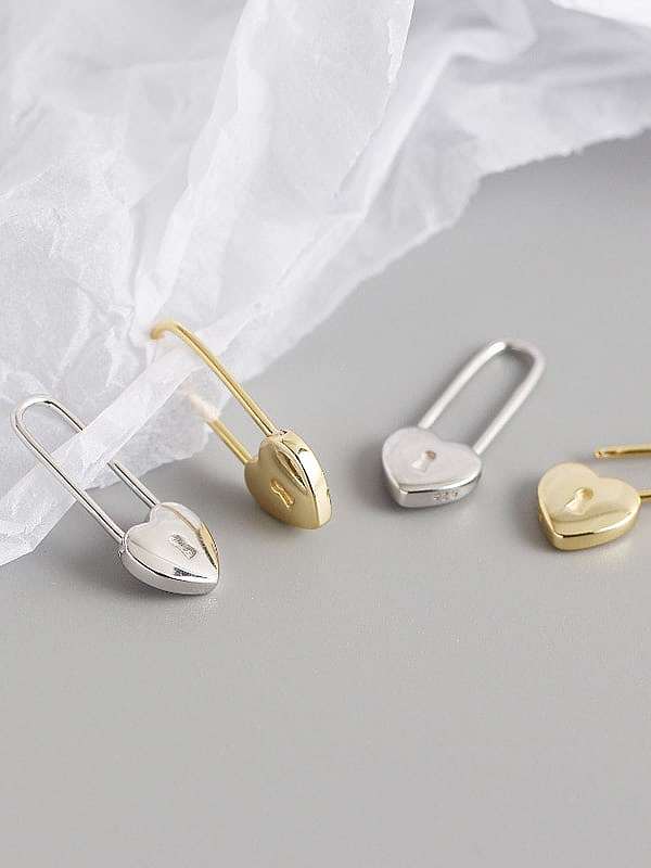925 Sterling Silver Heart Minimalist Pin Stud Earring