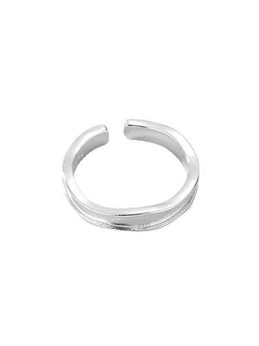 925 Sterling Silver Irregular Wave Minimalist Band Ring