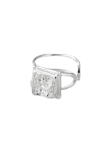 925 Sterling Silver Square Vintage Band Ring